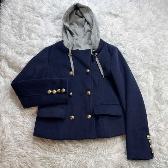 Maeve Jackets & Blazers - MAEVE By ANTHROPOLOGIE Twofer Peacoat Jacket With Removable Hood Liner Small S